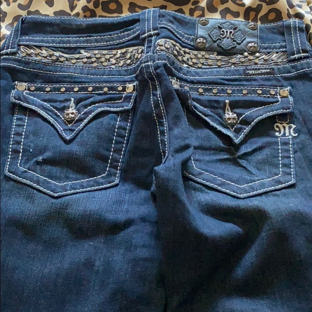 Miss me boot cut dark blue jeans